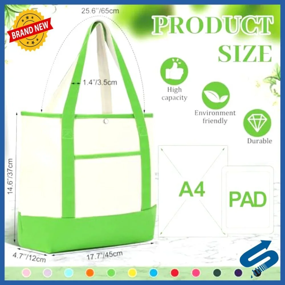 Canvas Tote Bags Bulk Pack Reusable Shopping Minimal Chic Everyday Use